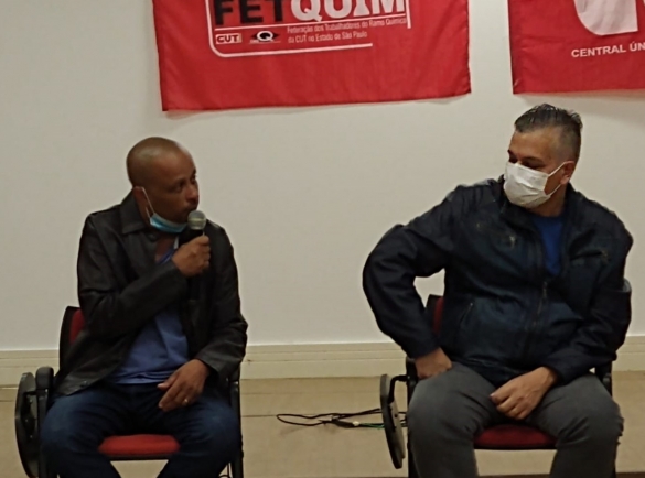 Geralcino Teixeira, presidente da CNQ-CUT, e Airton Cano, coordenador político da FETQUIM