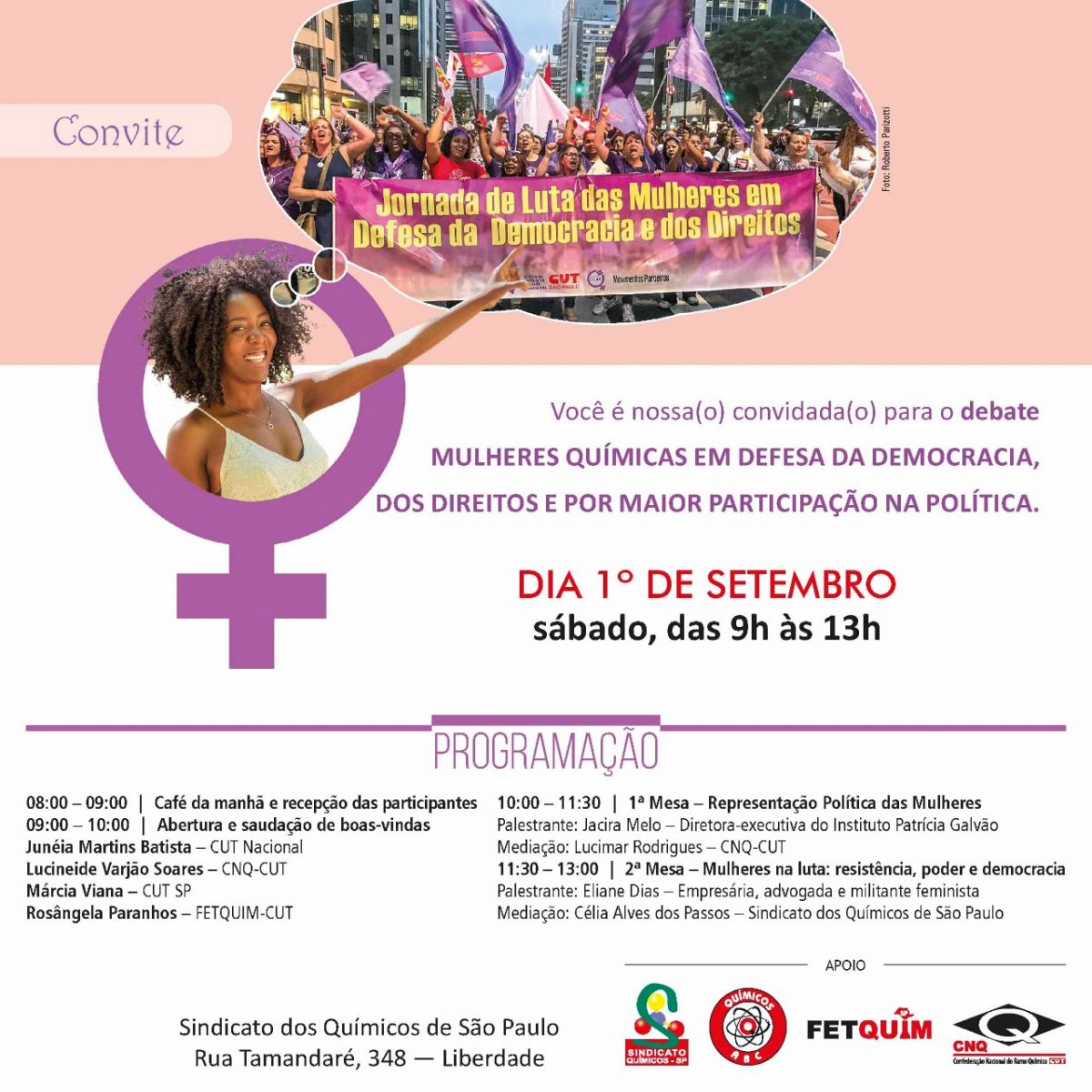 Debate Mulheres Químicas em Defesa da Democracia dos Direitos e por