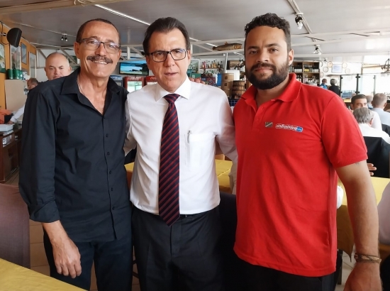 Companheiros José Pinheiro e Maicon Borges (Sindiquímica Bahia/CNQ) com o Ministro do Trabalho, Luiz Marinho