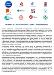 Carta das federações internacionais em defesa de #LulaLivre